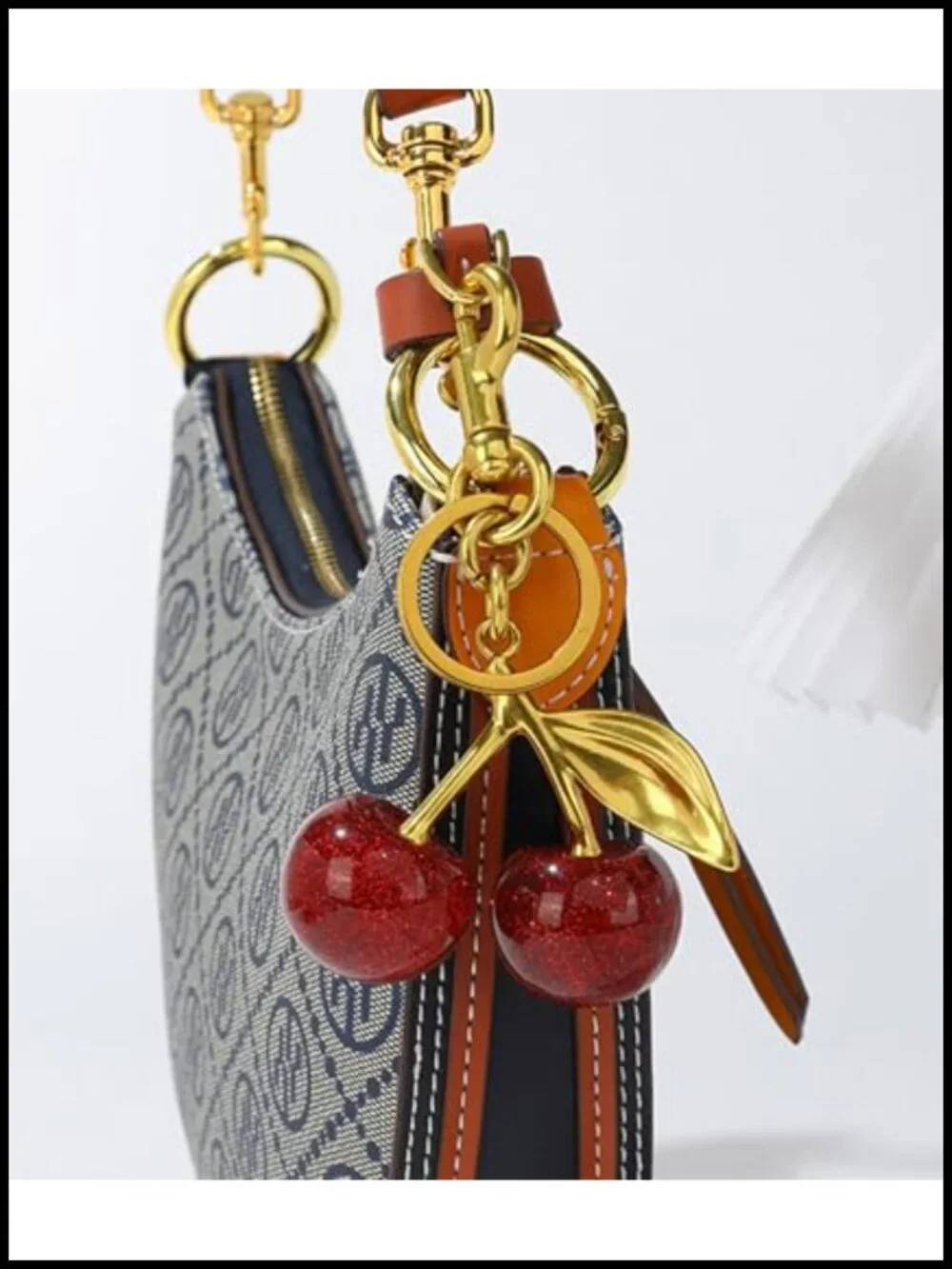 Cherry Bag Charm Keychain Hanging Purse Charm Cute Pendant Women Gift